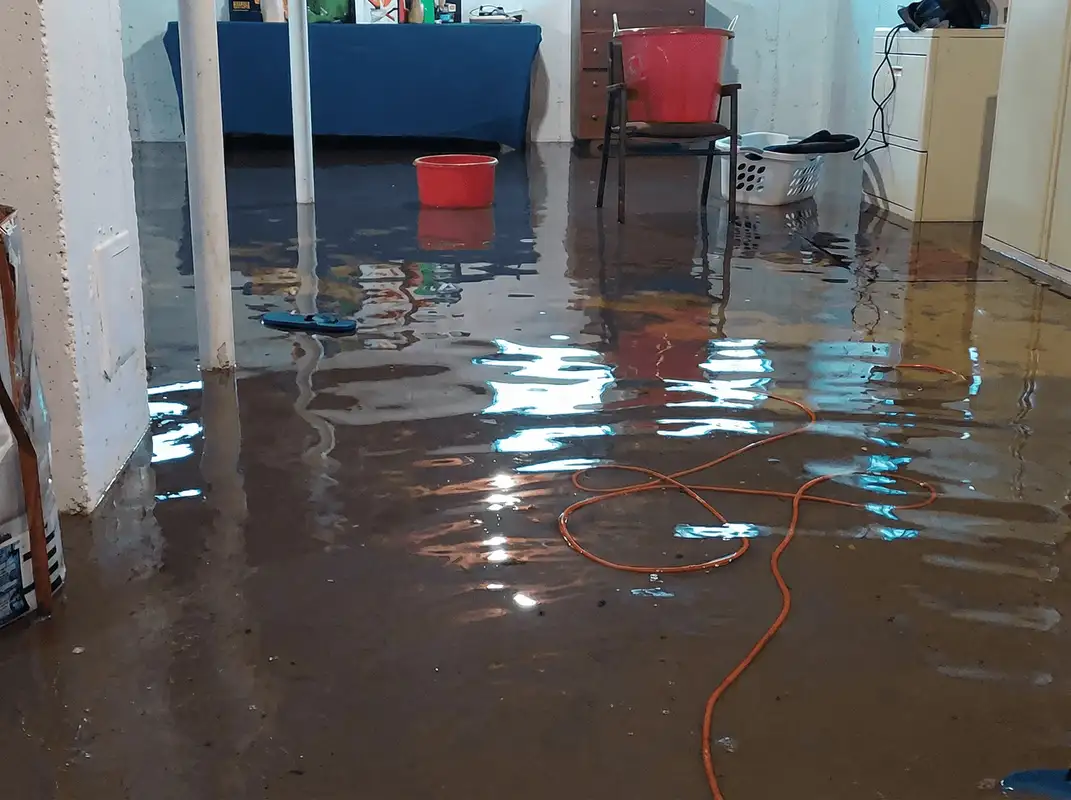 Basement with boiler, cabinets and washing machine completely flooded in Charleston, SC